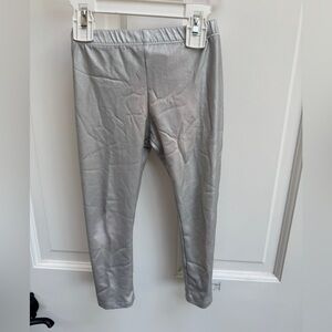 Freestyle 3T Girls Shimmering Silver Pleather Pants Kids Leggings